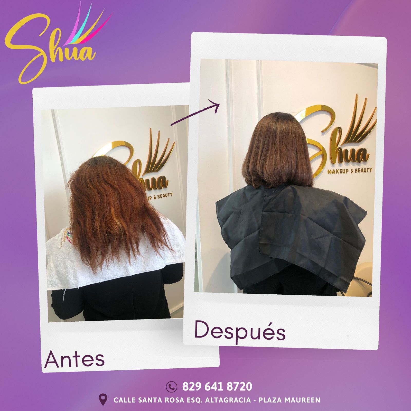 Transformación de cabello - Antes y después
