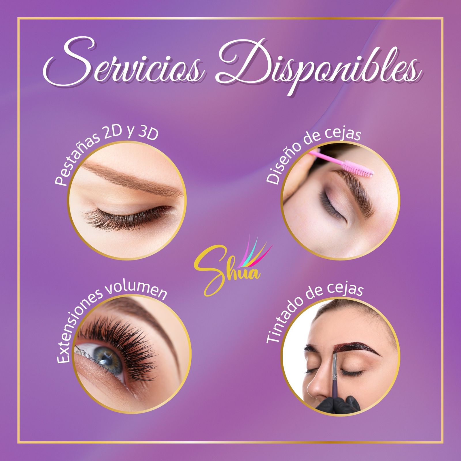 Servicios disponibles - Pestañas y cejas